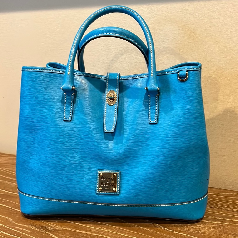 DOONEY & BOURKE SAFFIANO LEATHER PERRY SATCHEL - TURQUOISE perfect condition
